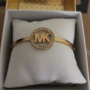 Micheal Kors Gold Rhinestone Bangle Clasp